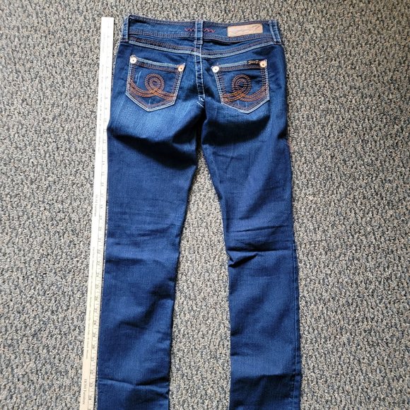 Luxury Women's Denim from Seven7 Copper Studs, Red Stitched Accents - Picture 2 of 16